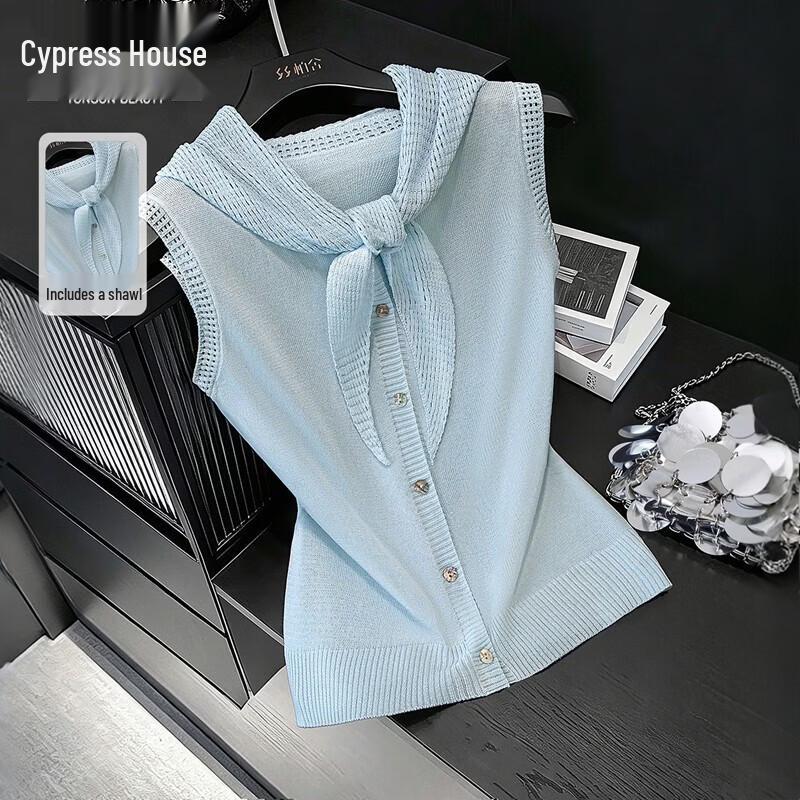 Women s Sleeveless Knit Cardigan One Size
