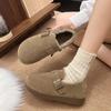 Fleece All-inclusive Retro Birkenstocks Women's Winter 2025 New One-pedal Cotton Shoes Fluffy Shoes Thickened Warm Snow Boots