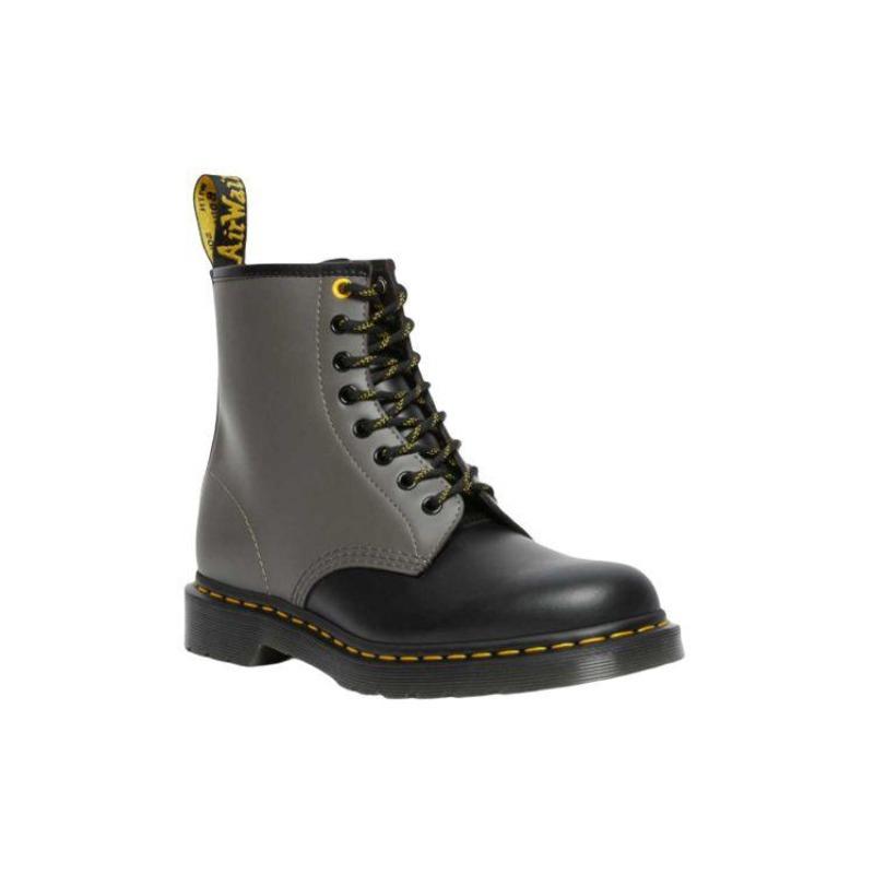 Dr. Martens 1461 SMOOTH Leather Lace-Up Short Boots Unisex Grey Black 27538001