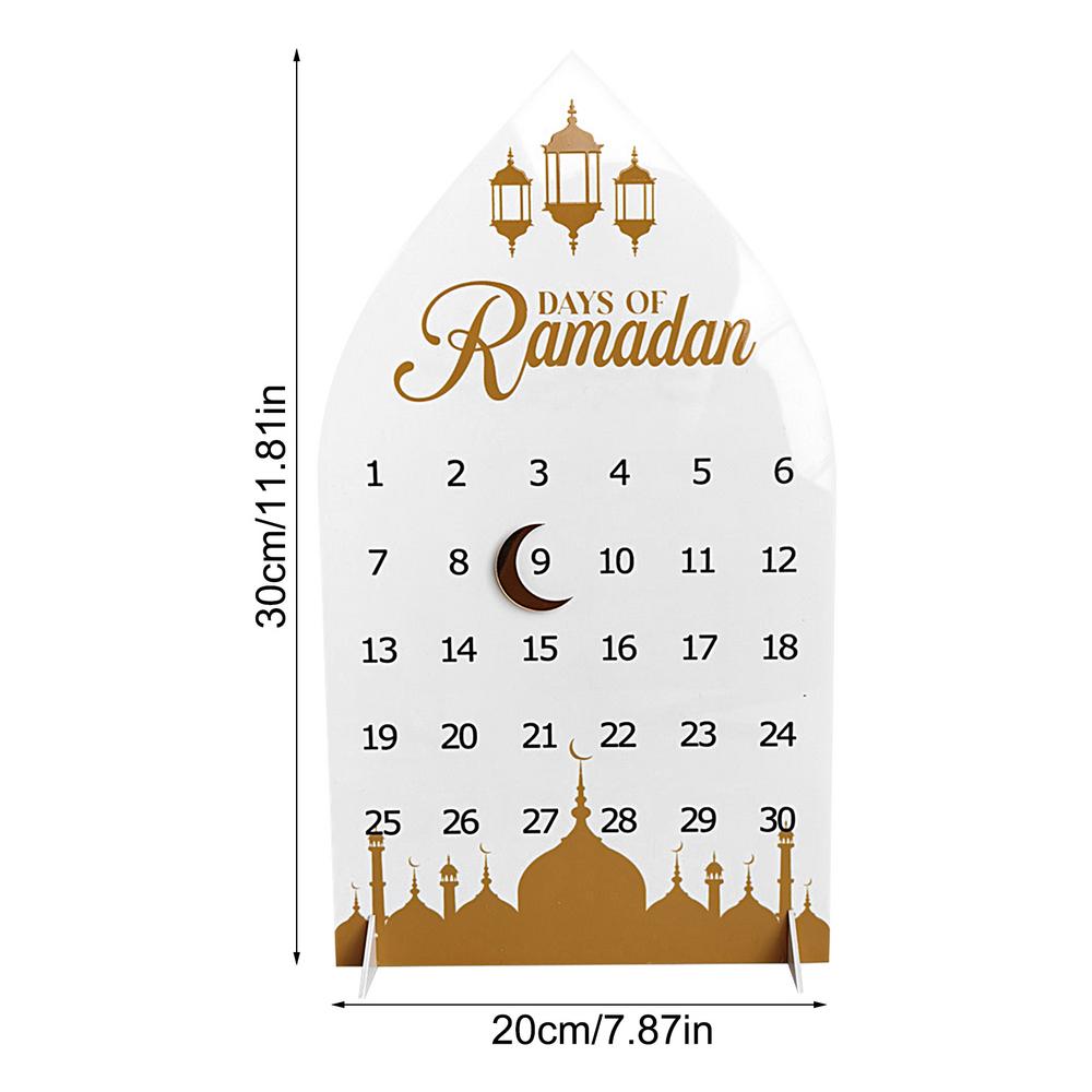 Ramadan Advent Countdown Calendar Acrylic Eid Advent Calendars 2025 Eid Mubarak Table Decor Crescent Castle Design Ornaments