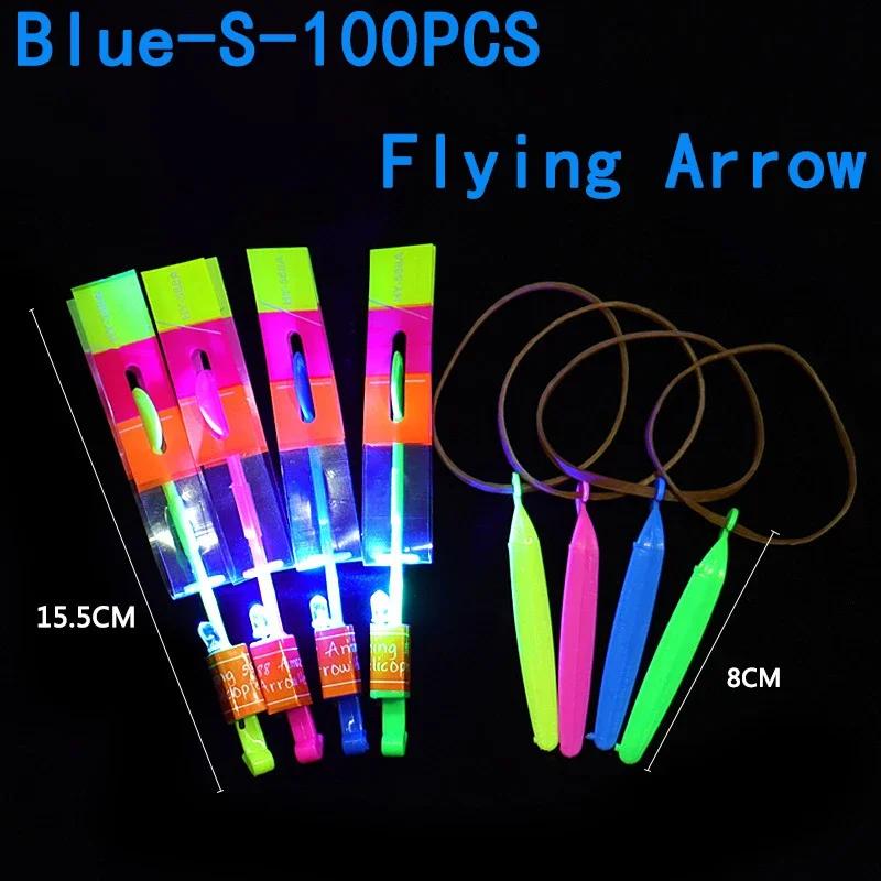 Summer Outdoor Games LED Lights Arrow Slingshots Flying Toys Kids Flying Helicopters Birthday Party Fun Gifts Elastic Slingshots