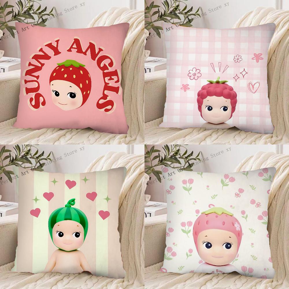 Niedliche Puppe Cartoon Sonnys Angels Kissenbezug Mode Quadratischer Kissenbezug Schlafzimmer Sofa Zimmer Ins Dekoration Freizeit Kissenbezug