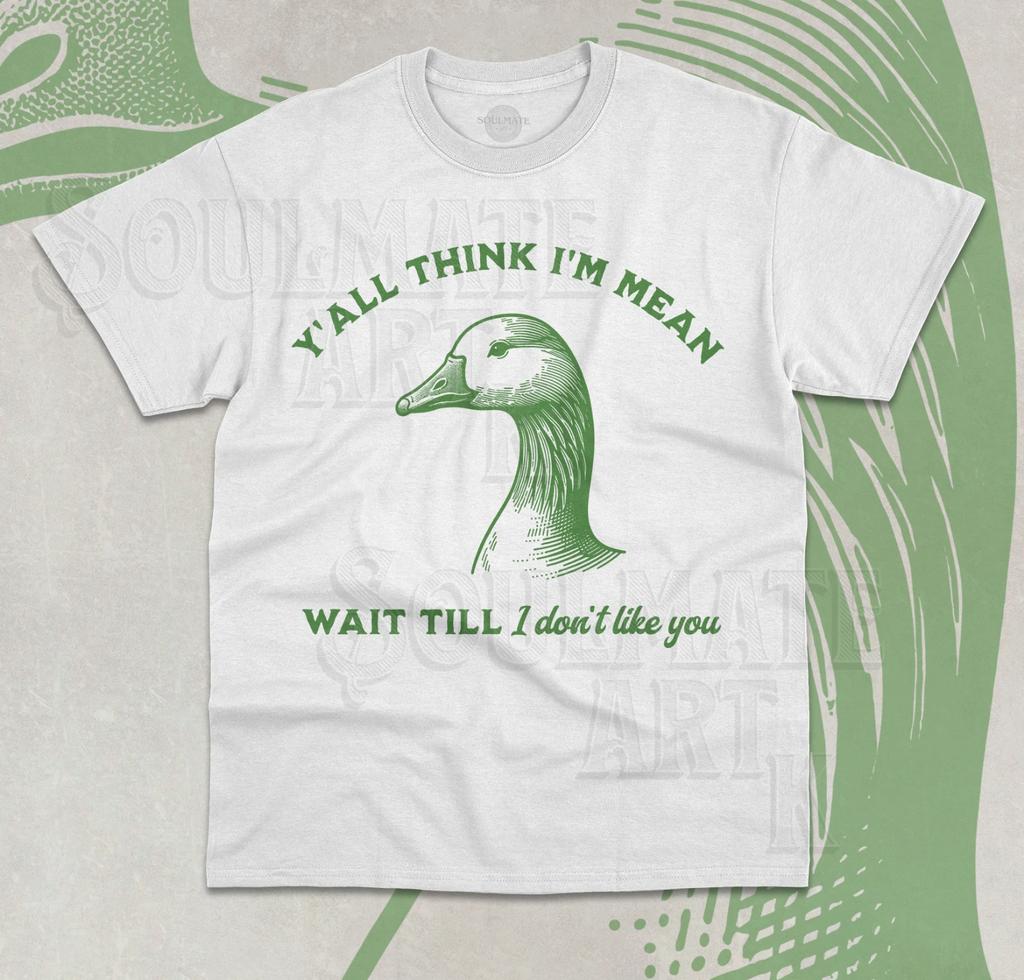Y'all Think I'm Mean Wait Till I Don't Like You T- Shirt Funny Goose Unisex  Shirt