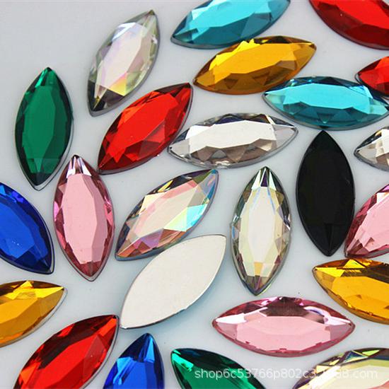 9x20mm Horse Eye Acrylic Flat Back Rhinestones for Jewelry and Craft Decoration