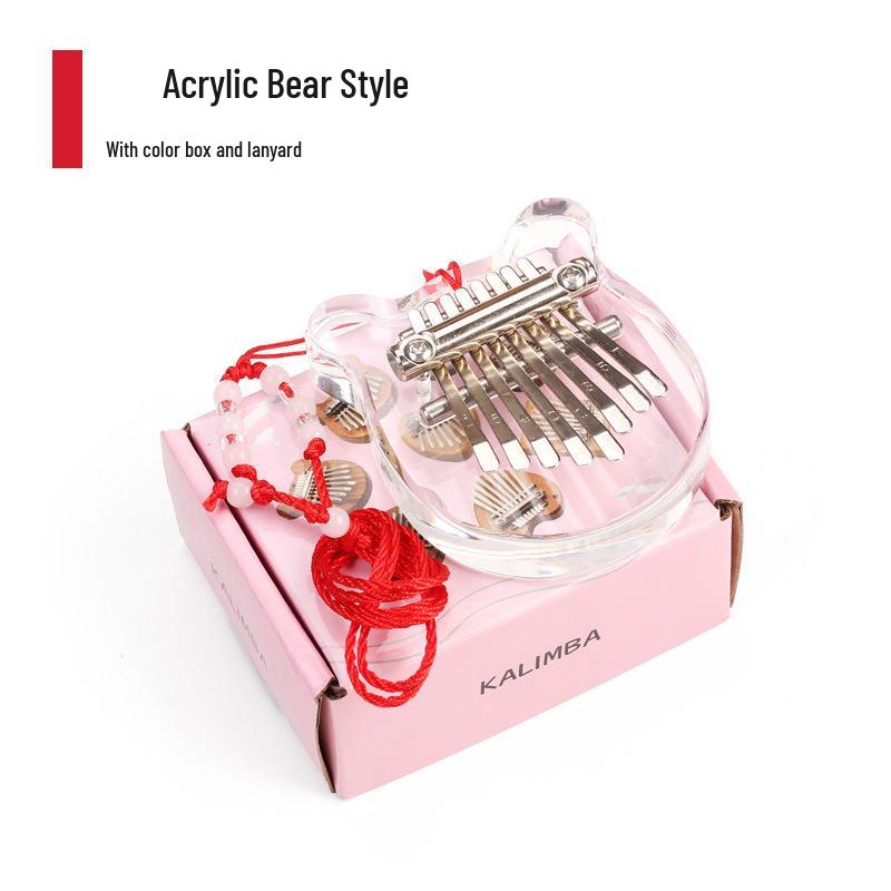 Mini Mahogany Crystal Kalimba Finger Piano Toy - Eight-Tone Thumb Piano Musical Instrument Gift