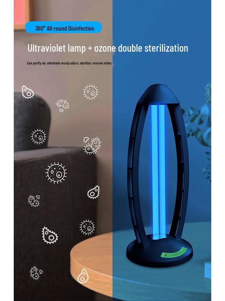 38W Portable UVC Sterilizing Lamp with Remote Control and Timer