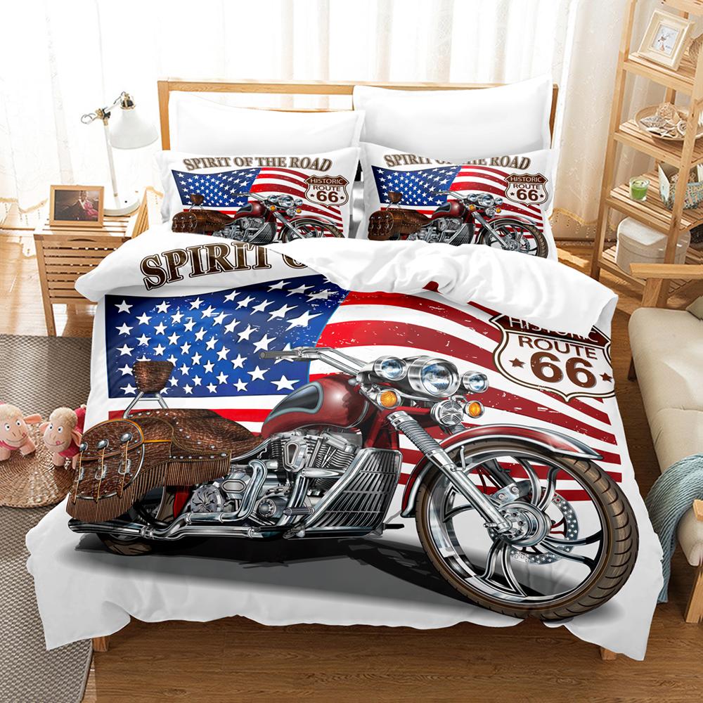 Comforter 3D Motorcycle Bedding Sets With Twin Full Queen King Bedclothes