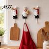 Decorative Kitchen Wall Hook Cute Chef Shape Hook, Strong Resin No Punch Adhesive Bathroom Backing for Home Hang Utensils Dishcloths Aprons Durable