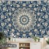 2D Flat - 2D Flat - 2D Flat 1pc Tapestry Mandala Geometric Wall Hanging, Elegant Blue Pattern Cultural Background Decoration Background Photo Props, P