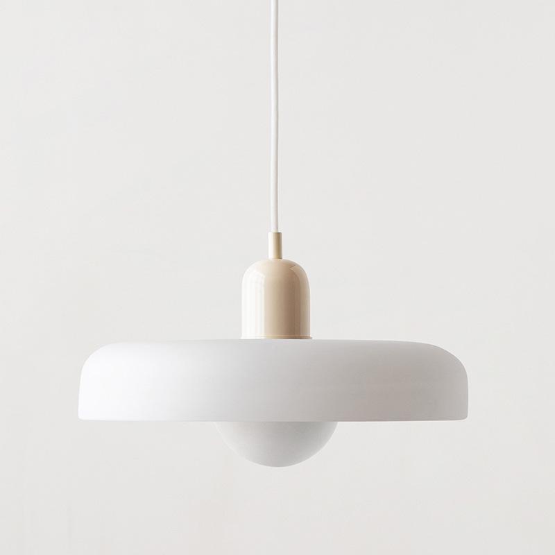 Danish Mid-Century Cream Green Retro Glass Chandelier for Restaurants & Bars