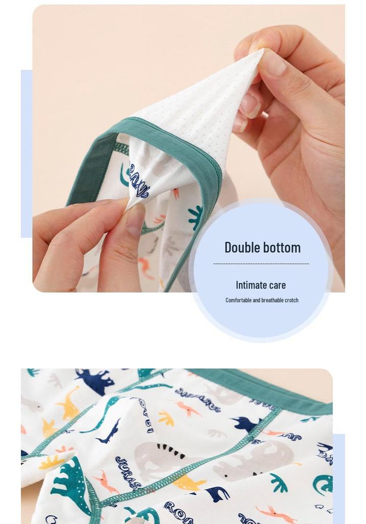 Boys' Pure Cotton Boxer Shorts - Breathable, Comfortable Underwear for Kids (Middle to Large) - Summer Style