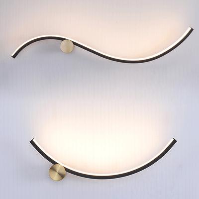 Indoor Long Wall Lamp Creative S-shaped Bedroom Bedside Lamp Nordic Modern Simple Light Luxury Living Room Background Wall Lamps