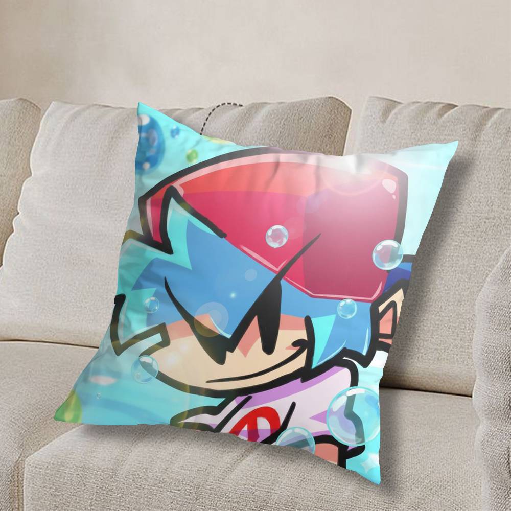 F-Friday Night Funkin cool Pillow Case Square Double-Sided Printing Short Plush Sofa Cushion Cover Bedroom Bedside Pillow