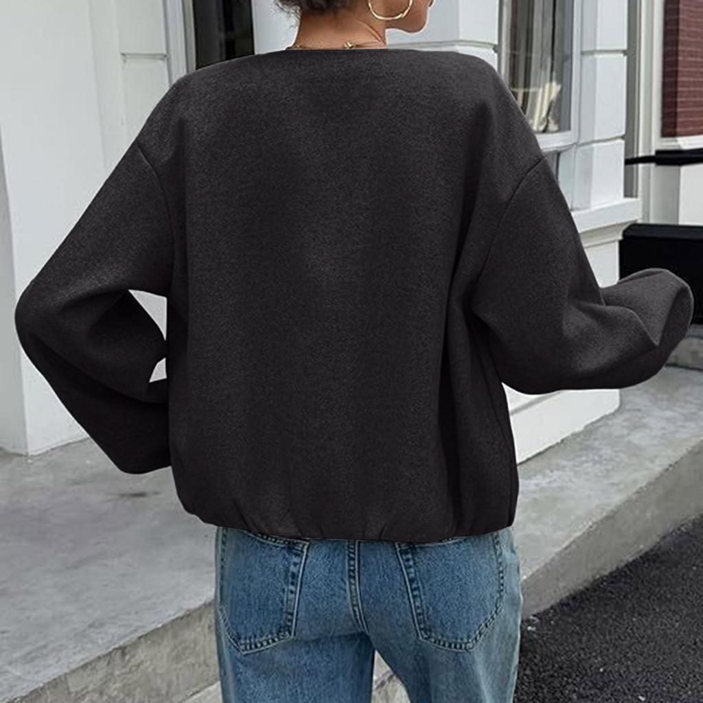 Cardigan cu fermoar pentru femei, modă, culoare uni, mânecă lungă, topuri, jachetă