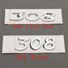 Badge Auto 3D ABS Nuove Lettere 308 Logo Emblema Cromato Nero Adesivo Decalcomania Posteriore Baule Auto Accessori Per Peugeot 308 SW GT Line