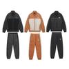 Herren Baumwollmischung Sportlich Lässig Set Langarm Reißverschluss Kapuzenpullover Jogginghose Streetwear Outfit