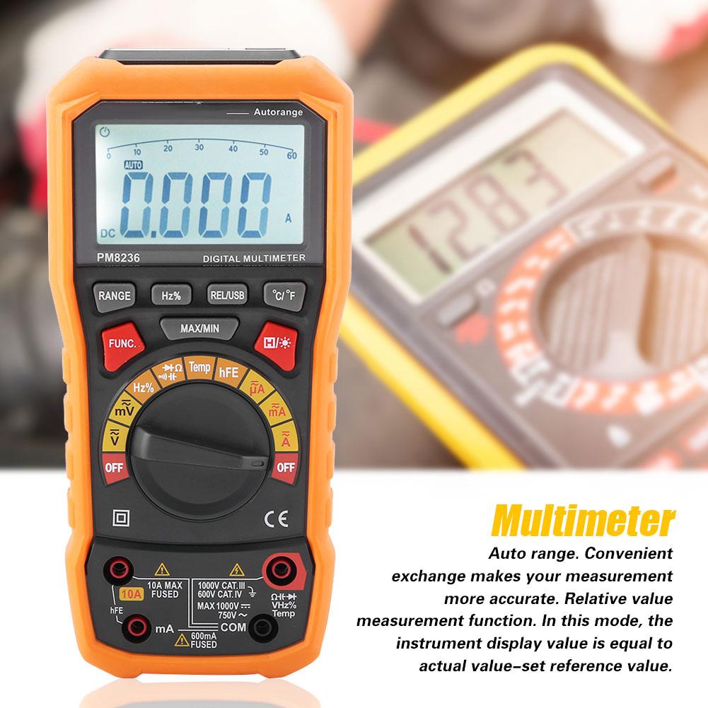 

PEAKMETER PM8236 Auto Range Digital Multimeter Temperature Capacitance Frequency Test