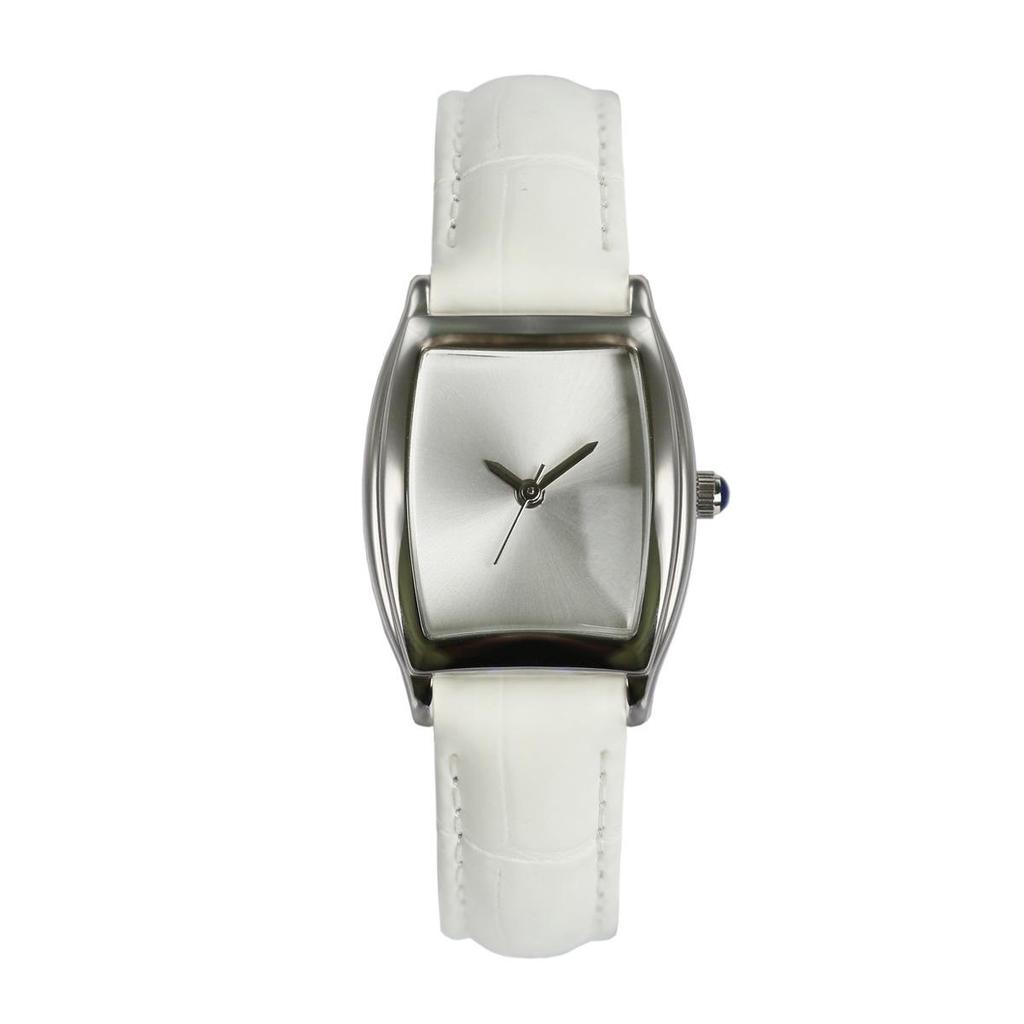 Stylish Women's Barrel-Shaped Quartz Wristwatch with Waterproof Leather Strap
