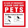 5pcs Pet Alert Safety Fire Rescue Sticker Save Pets Emergency Pet Inside Decal In Case Of Danger Pet In House Window Door Sign