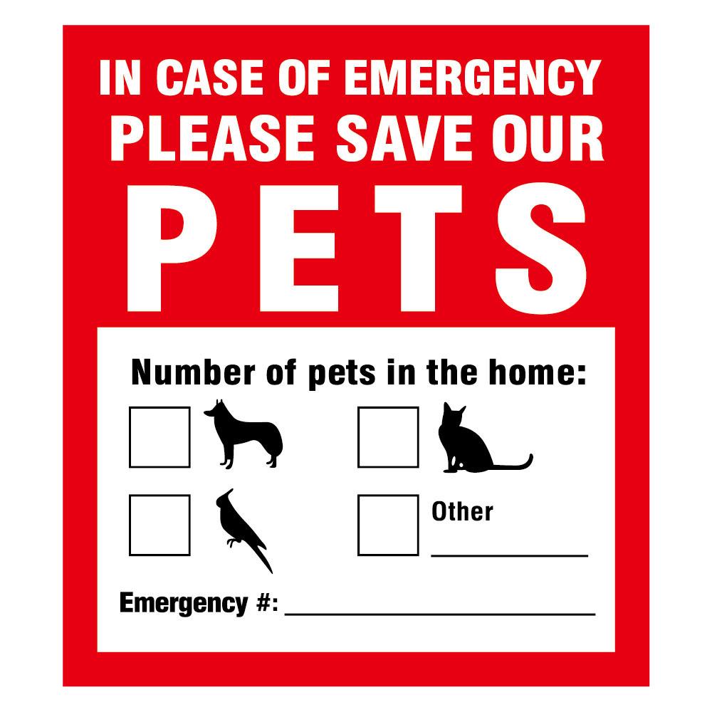 5pcs Pet Alert Safety Fire Rescue Sticker Save Pets Emergency Pet Inside Decal In Case Of Danger Pet In House Window Door Sign