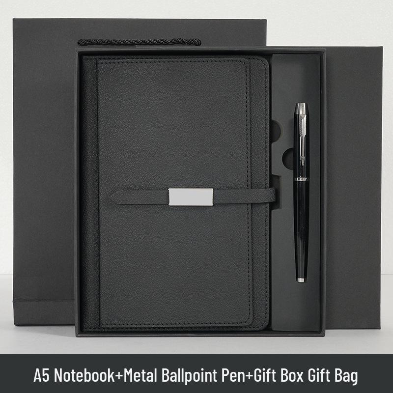 A5 Magnetic Buckle Notebook Set - Custom Logo for Business, Office, and Campus Meetings.