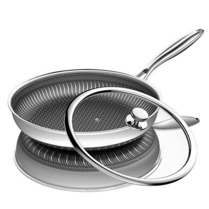 ZISIZ 316 Stainless Steel Non-stick Frying Pan with Lid