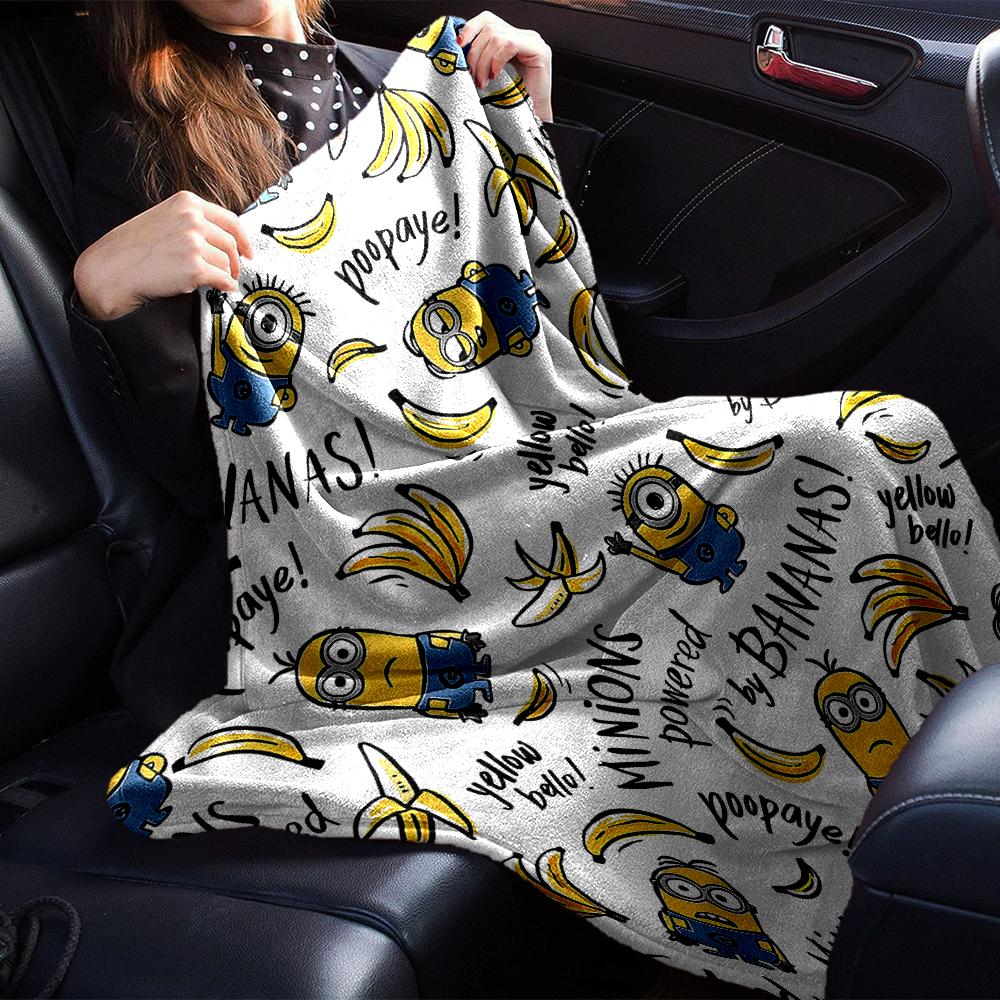 Minions Bananas Blanket Soft Throw Blanket For Home Bedroom Bed Sofa Travel Office Solid Christmas Blanket