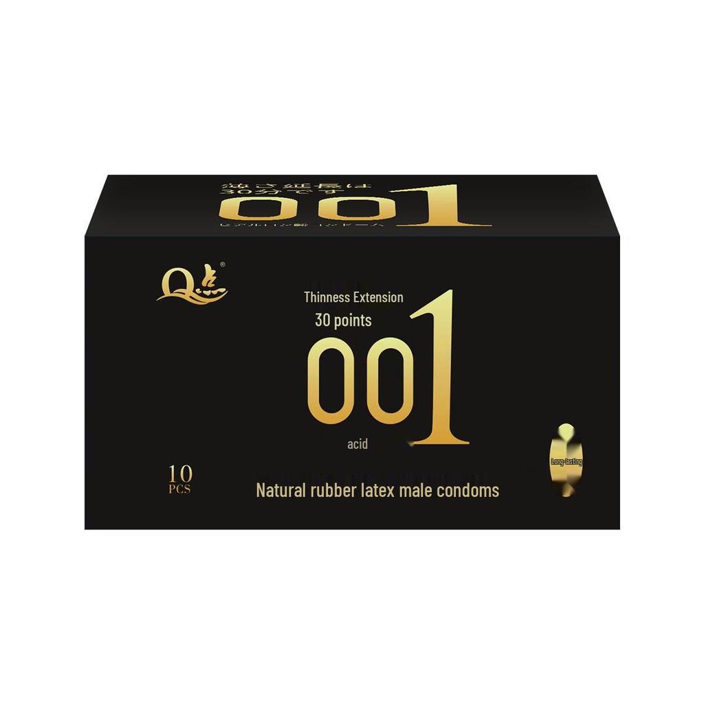 Q-point Hyaluronic Acid 001 Large Particle Delay Condoms - Long-lasting Contraceptives for Adults