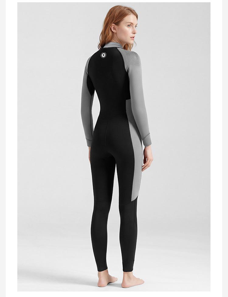 Women's Full 3MM Wetsuit: Long Sleeve, Thick, Warm, Ideal for Snorkeling, Swimming, Surfing, Cold Protection, Jellyfish Guard