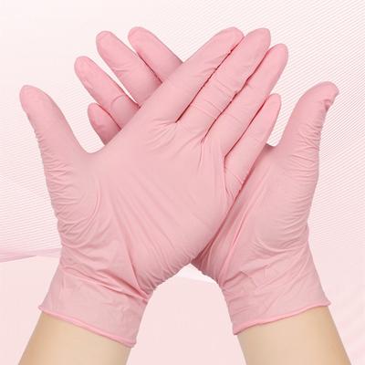 10/2Pcs Light Pink Disposable Nitrile Gloves Waterproof Anti-static Durable Light Pink Gloves Kitchen Cooking Tools Beauty Salon