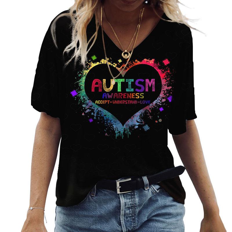 Verão Manga Curta Decote V Nova Blusa Camiseta Casual Feminina Girassol Estampa 3D