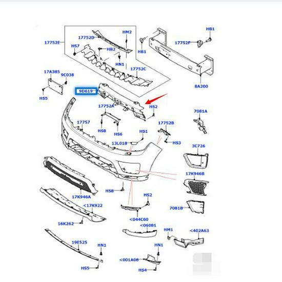 LR099464 - Front Bumper Inner Bracket for 2014 Range Rover Sport