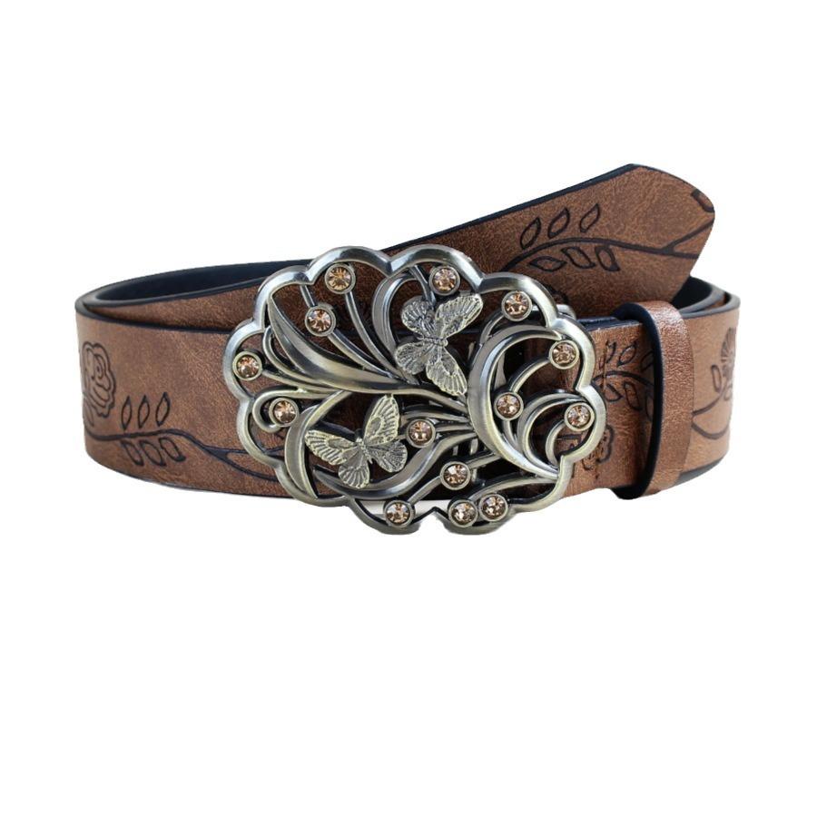 PU-Gürtel Damen Hofgürtel Damen Kunstleder Retro Dekorativer Gürtel