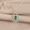 Malachite Gemstone 925 Sterling Silver Handcrafted Pretty Pendant 1.40" For Gift PP-19-17