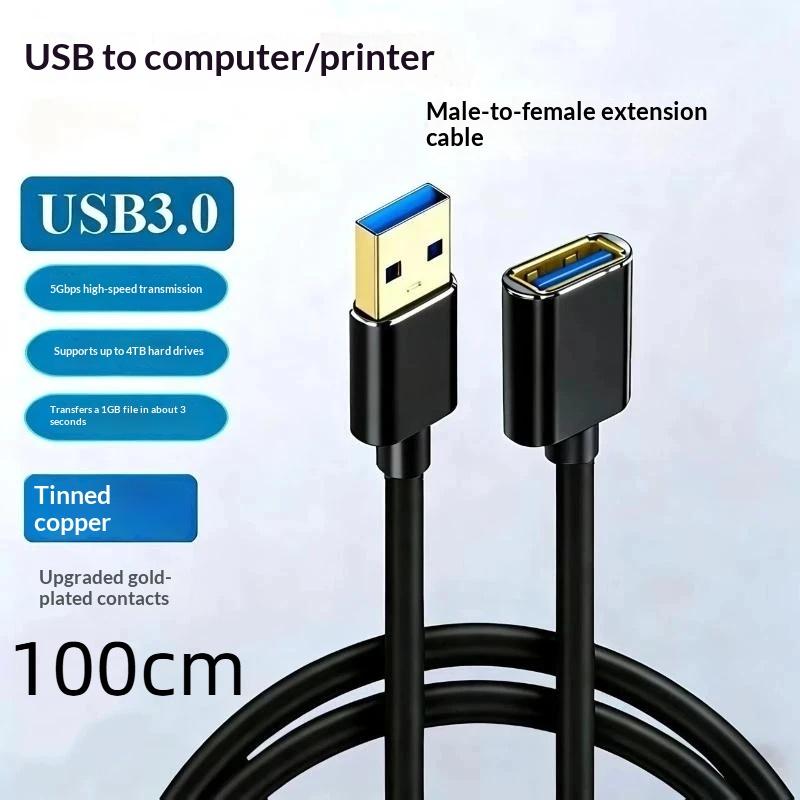 Usb 3.0 Extension Cable Extender Cord Fast Extension Data Transfer Wire 0.3/0.5/1/1.5/2M For Smart Tv One Ssd Pc Laptop