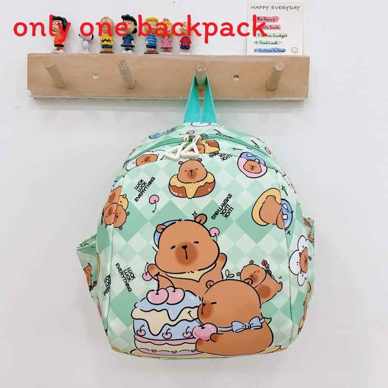 Backpack Children Capybara Zipper Design Adjustable Shoulder Straps Schoolbag