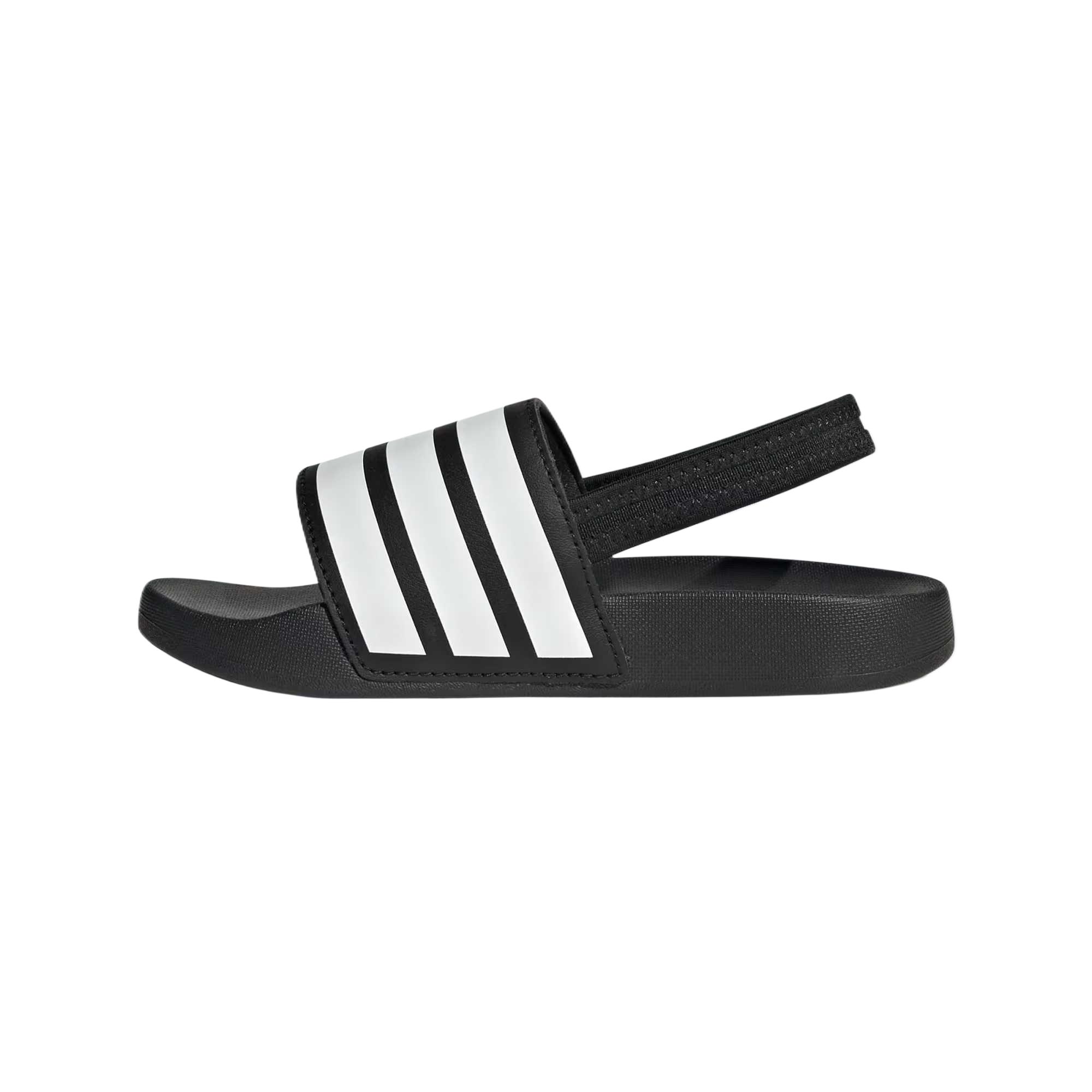 

New Adidas Adilette Low Top Children s Sandals Black White Kids JR5328 30.5
