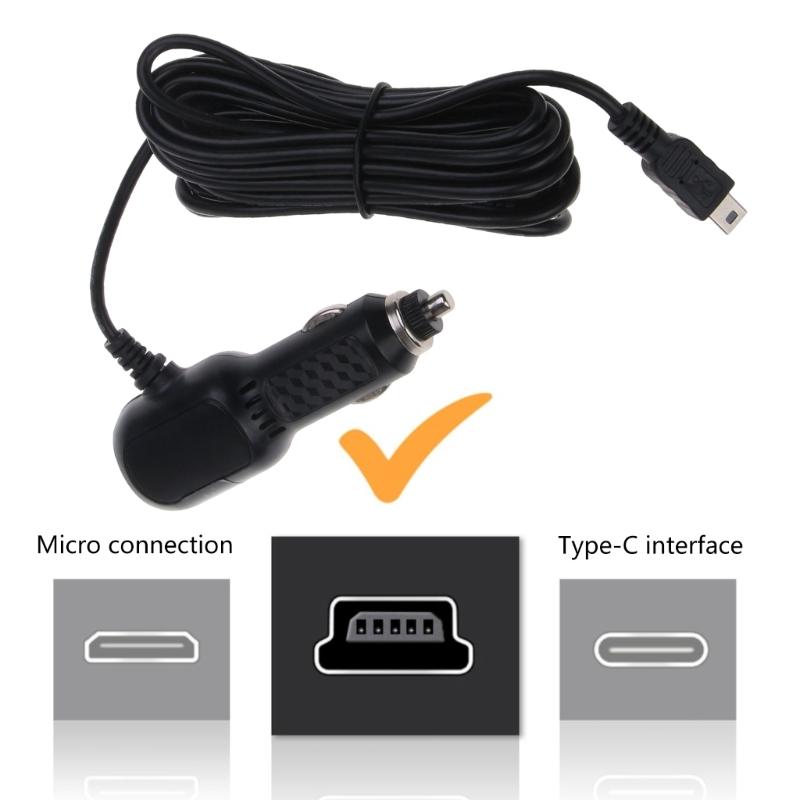 DVR Charging Cable Dash-Cam Auto Car Charger USB Cable USB 133 in Power Cord Supply 12-24V 5V2.4A-Fit for DVR Camera GPS