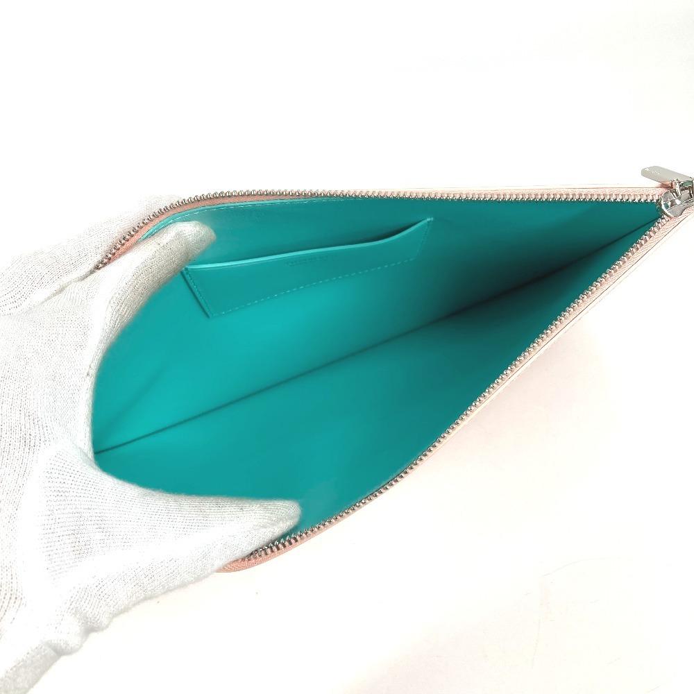 TIFFANY&Co. Logo Bag Pouch Clutch Bag Leather pink/TIFFANY & Co. Blue