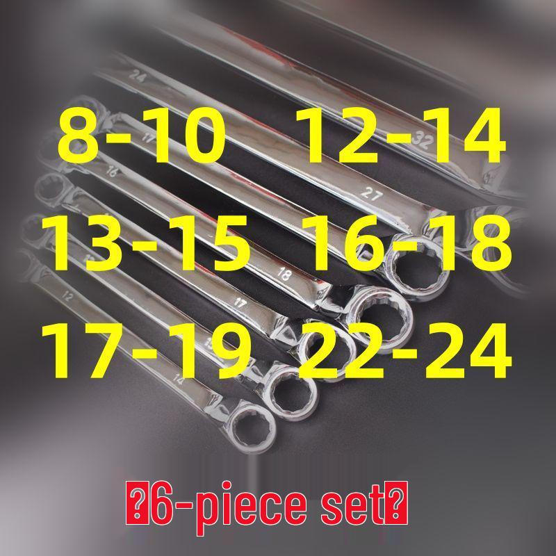 Dual-Ended Extra Long Chrome Hexagonal Box Wrench Set, Mirror Polished