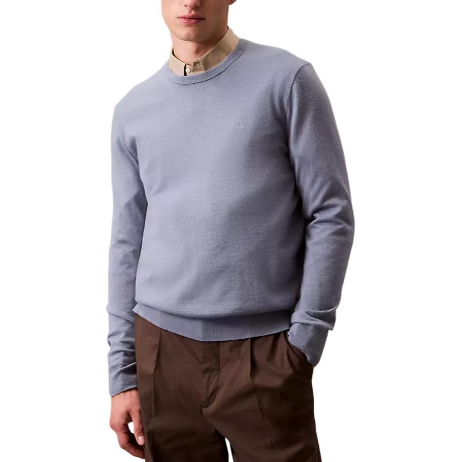 

Calvin Klein Comfortable Warm Long Sleeve Sweater Men sweater Gray Purple 40QM313-420 S