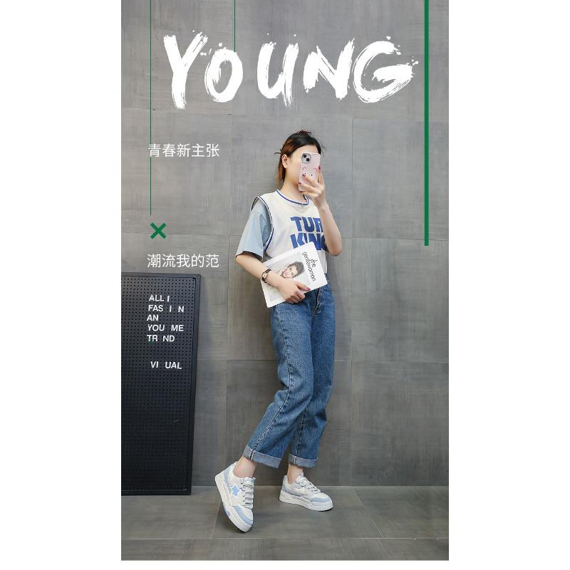 Women S Star Pattern Thick Sole Breathable Casual Sports Sneakers