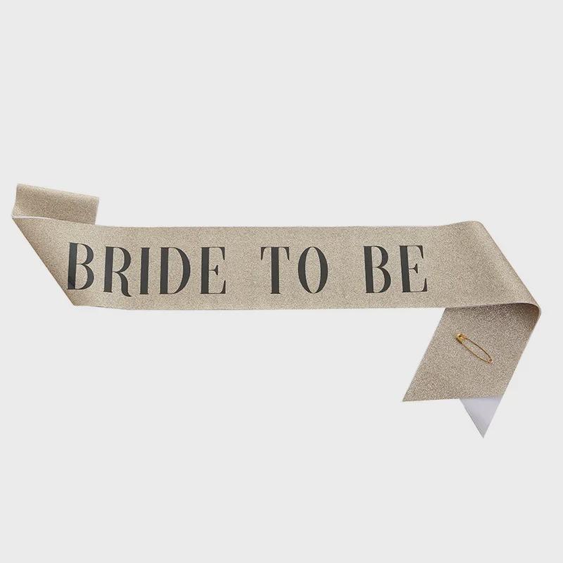 New Glitter Bride-to-Be Shoulder Strap Ribbon for Wedding Decoration
