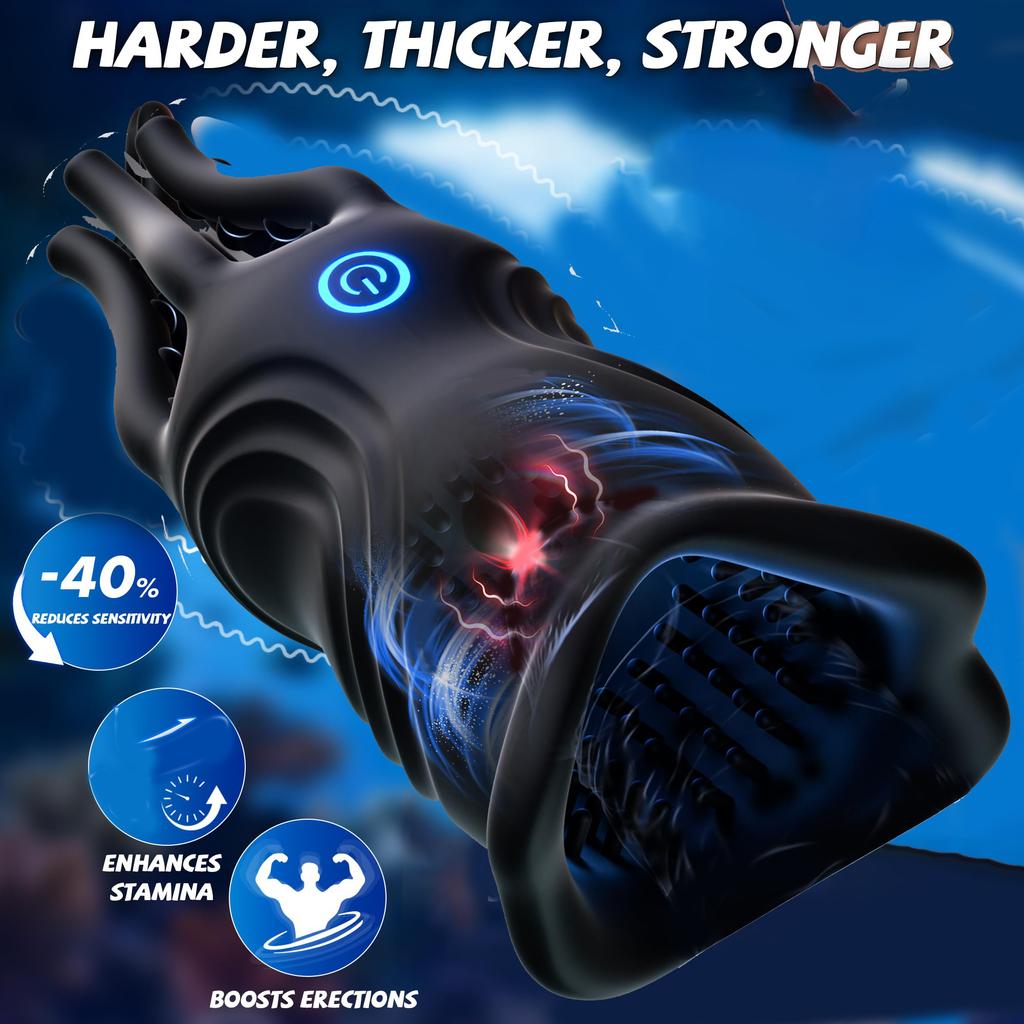2026 Männer Penis Vibrator Männlicher Masturbator Realistische Lippen & Tentakel Stimulation Stroker 360° Blowjob Sexmaschine für Penis Trainer Verzögerte Ejakulation
