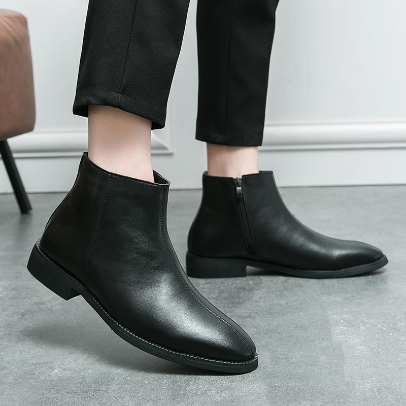Fashion Luxury Brand Men's Low Top Shoes Men's Slip-On Chelsea Boots Fashion High Top Ankle Boots Casual Comfortable Male Walking Shoes
