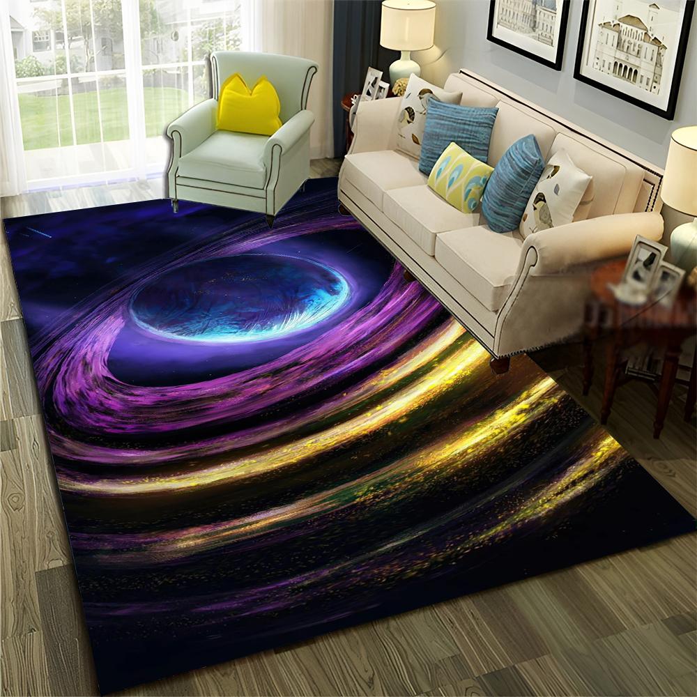 3D Univers Weltraum Galaxie Planet Stern Teppich Teppich für Zuhause Wohnzimmer Schlafzimmer Sofa Fußmatte Dekor,Kinderbereich Teppich Rutschfeste Bodenmatte