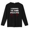 I Survived The Zombie Apocalypse T Shirt Funny Zombies Outbreak Response Team Halloween Costume Gag Novelty with Blood Vintage