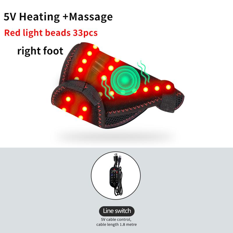 

Electric Ankle Massager with 3 Gears Heated Wrap Foot Support Brace for Joint Sprain Pain Relief Vibration Heating Massage Strap US Plug