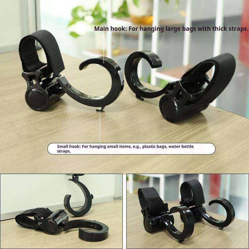 360-Degree Rotating Hook, stroller hook, stroller hook, multi-functional hook, crib hook 2 pcs