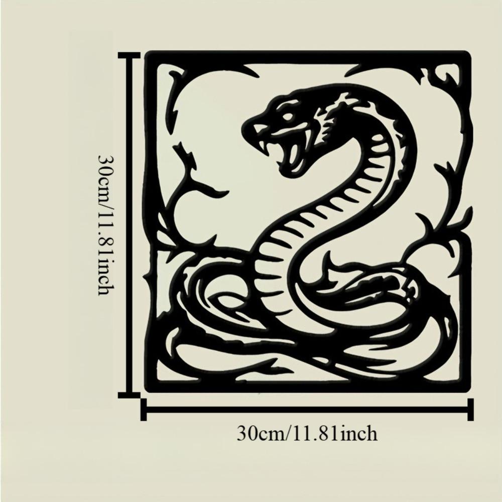 

Metal Wall Art Snake Black Intricate Pattern Halloween Christmas New Year Gift Living Room Bedroom Patio Decor 12in